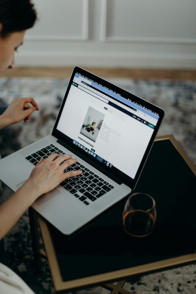 a person using a laptop